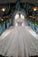 Scoop Neckline Marvelous Wedding Dresses Lace Up With Rhinestones Royal Train
