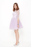 New Arrival Homecoming Dresses A Line Scoop Mid-Length Sleeves Lace