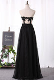 New Arrival Sweetheart Chiffon With Applique And Beads Prom Dresses A Line
