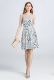 Sleeveless Jewel Lace Sequins Mini Prom Homecoming Dresses