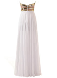 Gorgeous Sweetheart Beaded Chiffon Floor-Length Strapless Long Prom Dresses JS140