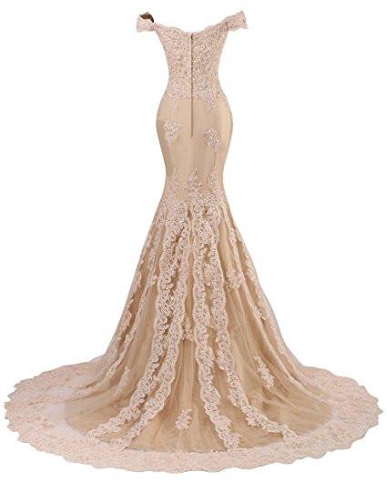 Buy V Neckline Beaded Evening Gowns Mermaid Lace Prom Dresses Long H074 ...
