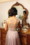 Coral Chiffon Corset Long Bridesmaids Dress Formal Prom Dress JS534