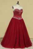 Ball Gown Sweetheart Tulle With Beading Quinceanera Dresses