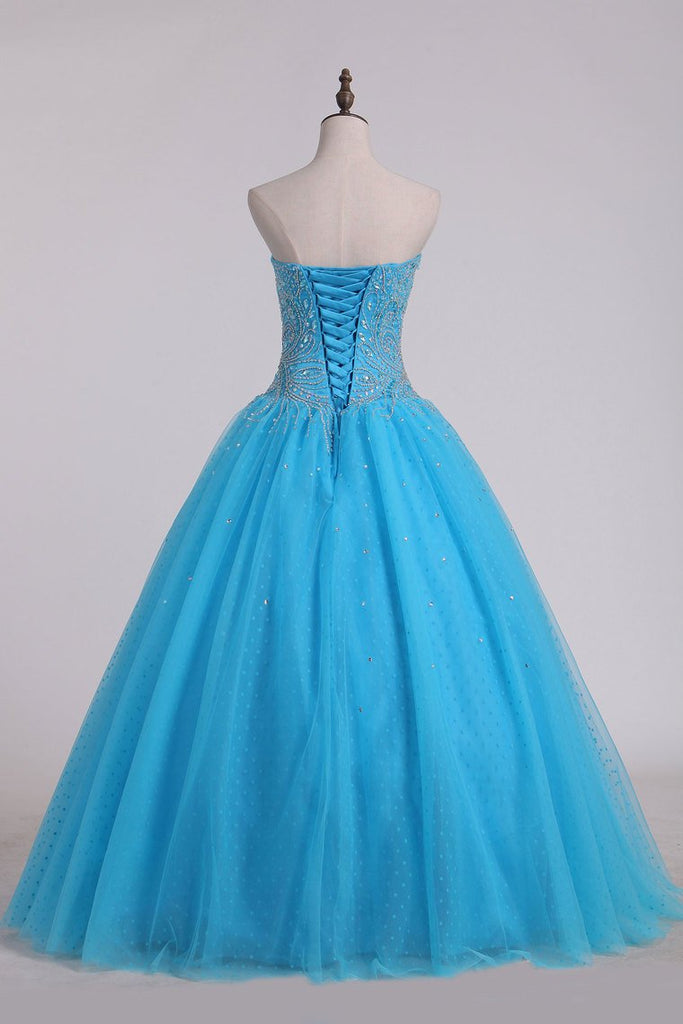 Ball Gown Sweetheart Quinceanera Dresses With Beading Tulle Online ...