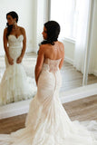 Sweetheart Wedding Dresses Tulle Mermaid With Applique