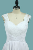 Wedding Dresses A Line Chiffon Off The Shoulder With Applique And Slit