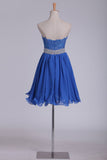 Chiffon Short/Mini Sweetheart With Applique A Line Homecoming Dresses