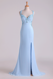 A Line Two-Piece Halter Beaded Bodice Open Back Prom Dresses Chiffon & Tulle