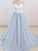 A Line Light Blue Spaghetti Straps Prom Dresses Sweetheart Long Evening Dresses JS602