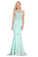 Prom Dresses Mermaid Scoop Spandex With Applique Sweep Train