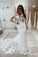 Charming Long Sleeves Lace Appliques Mermaid Wedding Dresses