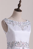 New Arrival Scoop With Beading Satin Flower Girl Dresses