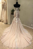 Gorgeous Sweetheart Mermaid Lace Appliqued Wedding Dresses Strapless Bridal SJSPJ18HD74