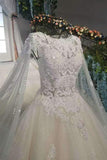 Marvelous Wedding Dresses Zipper Up With Appliques And Beads Scoop Neck