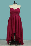 Sweetheart Ruched Bodice Bridesmaid Dresses A Line Asymmetrical