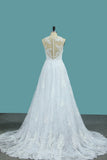 Mermaid Wedding Dresses Tulle Scoop With AppliqueCourt Train Detachable
