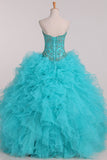 Sweetheart Ball Gown Quinceanera Dresses With Beading Floor Length
