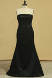 Mermaid Strapless Mother Of The Bride Dresses Satin With Applique And Jacket