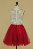 Scoop A Line Tulle Short/Mini Homecoming Dresses Fashion And Cute