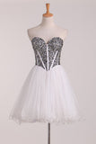 Homecoming Dresses Sweetheart Beaded Bodice A Line Tulle