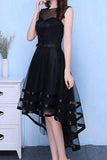 Asymmetrical Scoop Prom Dresses A Line Tulle With Sash