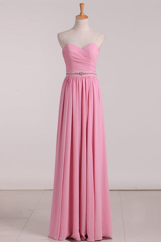 New Arrival Sweetheart Bridesmaid Dresses Chiffon With Ruffles And Beads
