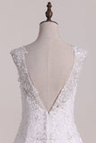 New Style Scoop V Back Sexy Wedding Dress With Sash