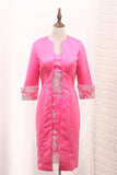 Satin V Neck With Applique And Jacket Mother Of The Bride Dresses