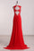 New Arrival Straps Open Back Spandex With Applique Prom Dresses