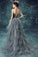 Elegant High Low Strapless Sweetheart Feathers Tulle Gray Prom Dresses with Lace SJS20415