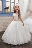 New Arrival Scoop Tulle With Applique Ball Gown Flower Girl Dresses
