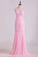 High Neck Chiffon Prom Dresses Mermaid/Trumpet With Applique And Beads