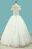 Wedding Dresses Off The Shoulder A Line With Beading Floor-Length