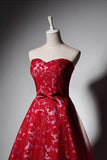 A Line Homecoming Dresses Sweetheart Lace With Sash Lace Up