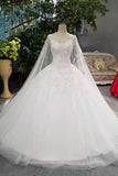 Floor Length Wedding Dresses Lace Up With Beads And Appliques Ball Gown High Quality Low Price
