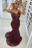 Mermaid Prom Dresses Scoop Lace With Beads And Sash Sweep Train