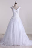 Wedding Dresses Off The Shoulder Tulle & Lace With Applique A Line