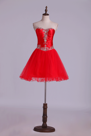 Collection Homecoming Dresses A Line Sweetheart Beading Short Ruffles