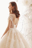 Ball Gown Wedding Dresses High Neck Top Quality Tulle Lace Up Back