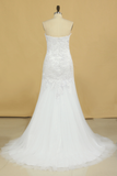 Sweetheart Wedding Dresses Tulle Mermaid/Trumpet With Applique