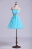 Homecoming Dresses A Line Sweetheart With Beading&Sequins Mini