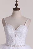 Spaghetti Straps Wedding Dresses A-LINE With Applique And Beads Tulle