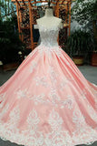 Elegant Off The Shoulder Ball Gown Wedding Dresses Lace Up With Appliques And Crystals