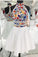 A-Line Luxury Embroidery White Homecoming Dress Halter Graduation Dresses JS808
