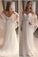 A Line Spaghetti Straps Sweetheart Lace Illusion Sleeves Backless Beach Wedding Dresses JS711