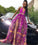 A Line Deep V Neck High Slit Purple Tulle Prom Dresses Long Evening Dresses JS348