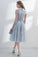 A Line Short Sleeves Tulle Halter Homecoming Dress with Lace Cute Short Prom Dress H1284