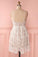 A Line Spaghetti Straps Short Lace Ivory V Neck Homecoming Dress Short Prom Dresses JS857