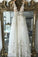 A Line 3D Flowers Deep V Neck Ivory Wedding Dresses Simple Boho Bridal Gowns